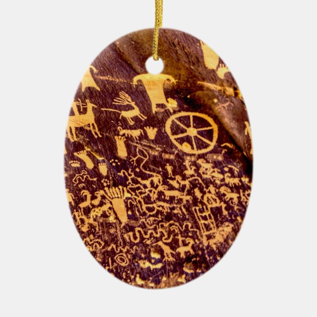 Newspaper Rock Amerikanische Ureinwohner Utah Keramik Ornament (Vorne)