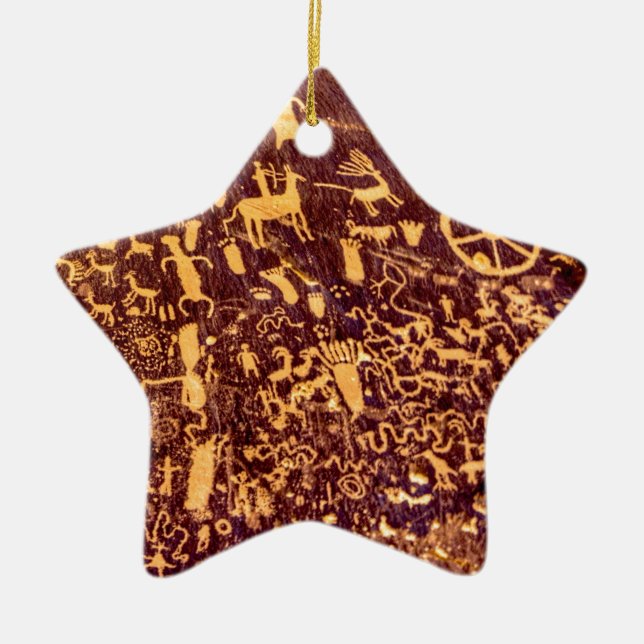 Newspaper Rock Amerikanische Ureinwohner Utah Keramik Ornament (Vorne)
