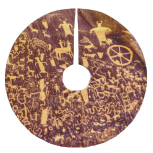 Newspaper Rock Amerikanische Ureinwohner Utah Polyester Weihnachtsbaumdecke