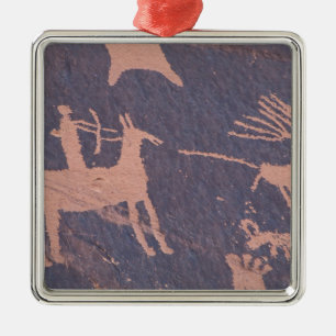 Newspaper Rock, S.P., UT bei Monticello. Silbernes Ornament