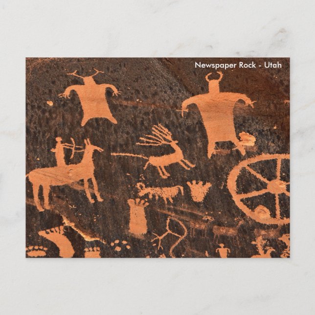 Newspaper Rock - Utah Postkarte (Vorderseite)