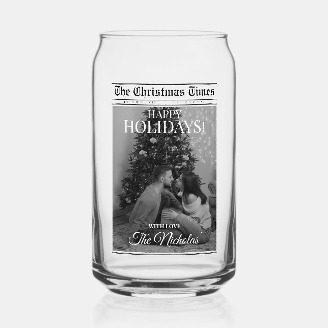 Newspaper What A Year Black White Photo Christmas (Verso)
