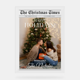 Newspaper What A Year Black White Photo Christmas