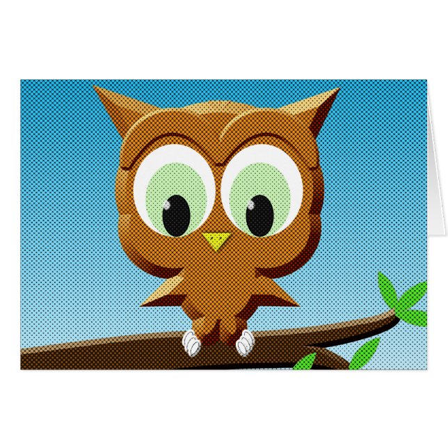 Newsprint Cartoon Owl (Vorderseite (Horizontal))