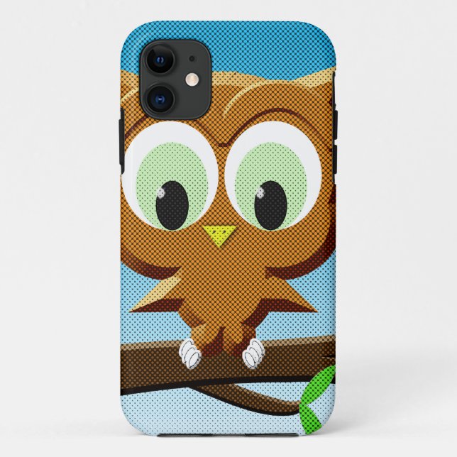Newsprint Cartoon Owl Case-Mate iPhone Hülle (Rückseite)