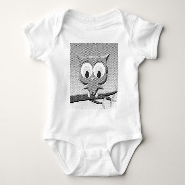 Newsprint-Schüssel in Schwarz und Weiß Baby Strampler (Vorderseite)