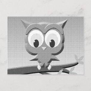 Newsprint-Schüssel in Schwarz und Weiß Postkarte