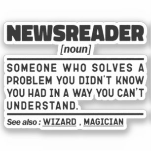 Newsreader Noun Radio News Worker Funny Aufkleber