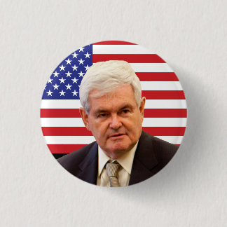 Newt Gingrich u. US-Flagge Button