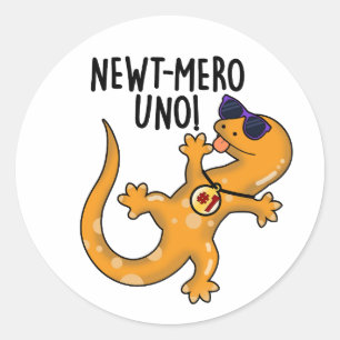 Newt-mero Uno Funny Newt Pun Runder Aufkleber