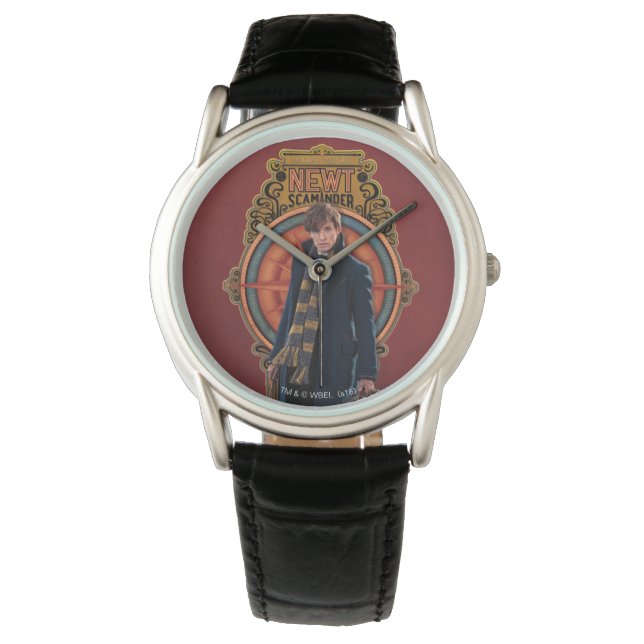 NEWT SCAMANDER™ Stehend Art Nouveau Panel Armbanduhr (Vorderseite)