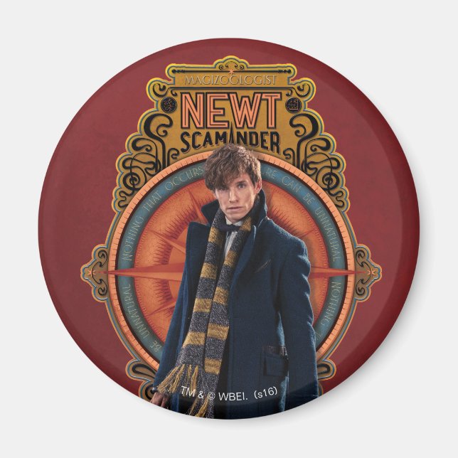 NEWT SCAMANDER™ Stehend Art Nouveau Panel Magnet (Vorne)