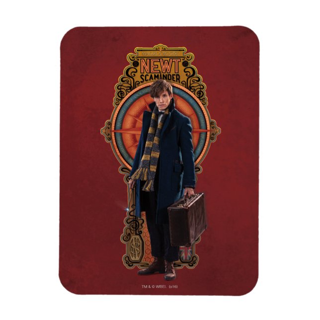 NEWT SCAMANDER™ Stehend Art Nouveau Panel Magnet (Vertikal)
