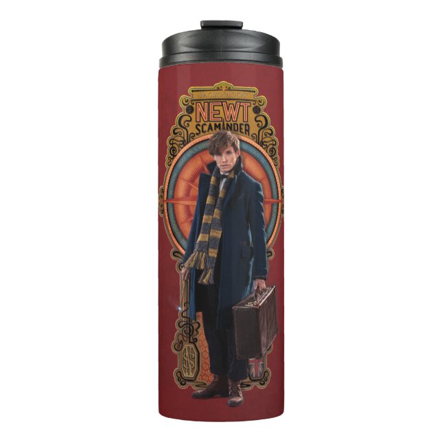 NEWT SCAMANDER™ Stehend Art Nouveau Panel Thermosbecher (Vorderseite)