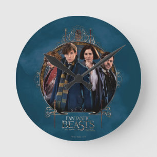 NEWT SCAMANDER™ und Company Art Nouveau Frame Runde Wanduhr