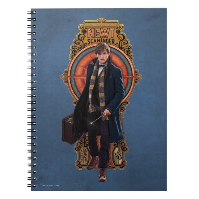 NEWT SCAMANDER™ Walking Art Nouveau Panel Notizblock (Vorderseite)