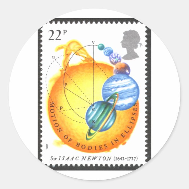 Newton Motion Bodies in Ellipses Runder Aufkleber (Vorderseite)