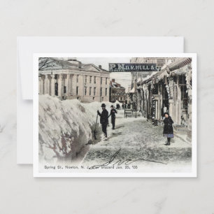 Newton NJ Frühjahrsblizzard 1905 Postkarte