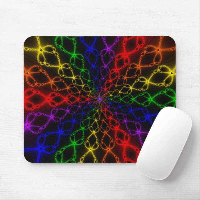 Newton Rainbow | Rainbow Fraktal Art Mousepad (Mit Mouse)