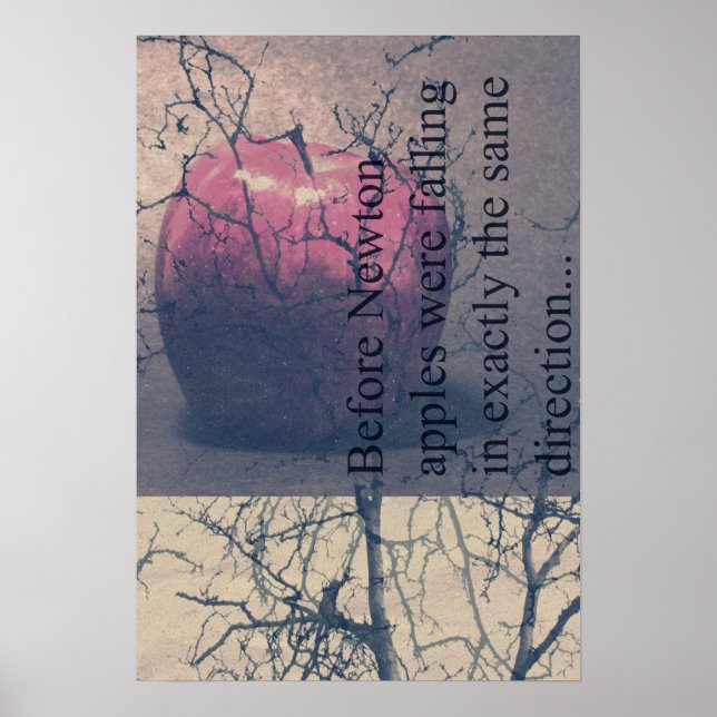 Newton- und Apfelposter Poster (Vorne)