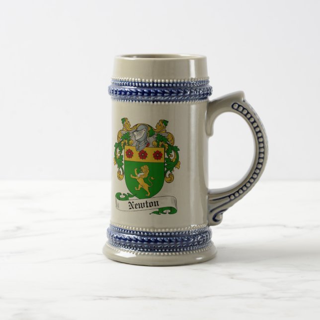 Newton-Wappen Stein - Familienwappen Bierglas (Rechts)