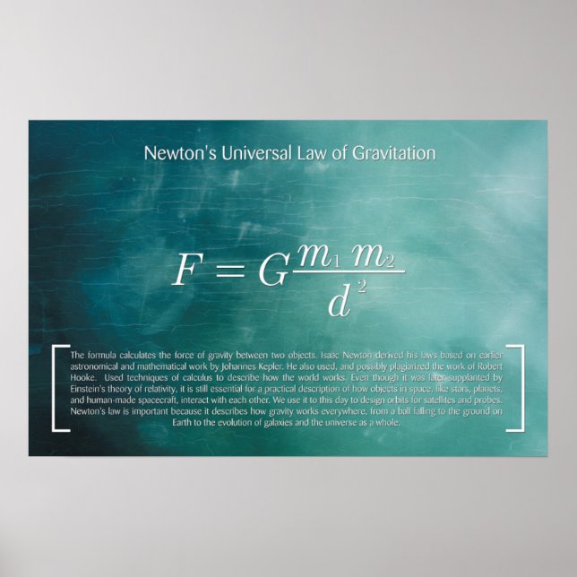 Newton's Universal Law of Gravitation - Poster (Devant)