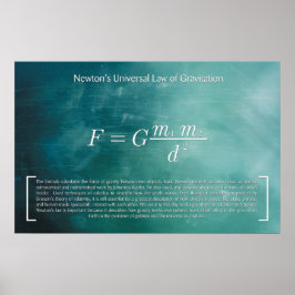 Newtons Universelles Gravitation-Gesetz - Plakat
