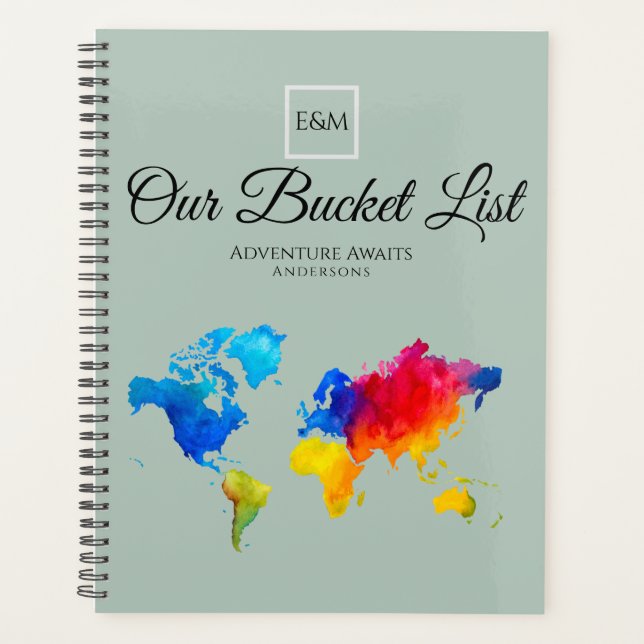 NewWeds BUCKET LIST World Travel Map Theme Planer (Vorderseite)