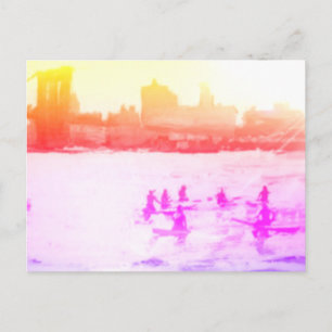 NewYork SeaPaddle Brooklyn Bridge Postkarte
