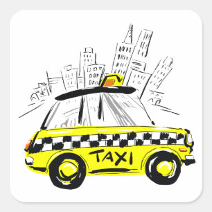 Newyork Taxi Quadratischer Aufkleber