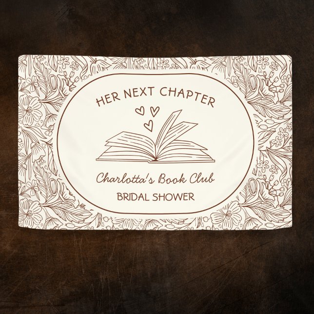 Next Chapter Book Club Brown Bridal Shower Banner (Next Chapter Book Club Brown Bridal Shower Banner)