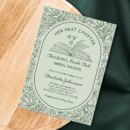 Next Chapter Book Club Sage Green Bridal Shower Einladung