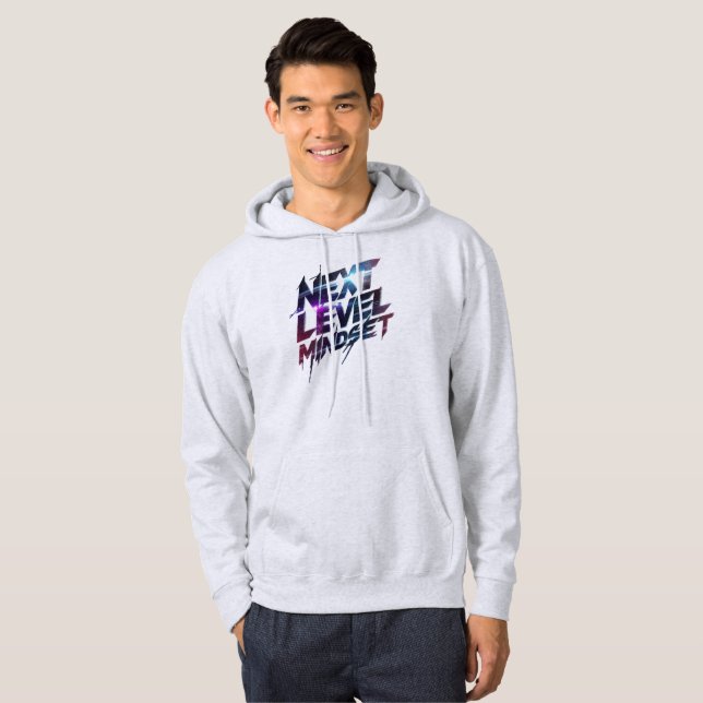 "Next Level Mindset" Motivational Quote Hoodie (Vorne ganz)