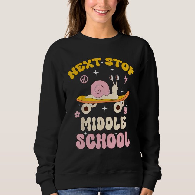 Next Stop Middle School Groovy Holiday Last Day Of Sweatshirt (Vorderseite)