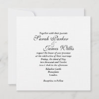 Nez blanc Damas et mariage jaune canari Invitation