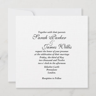 Nez blanc Damas et mariage jaune canari Invitation