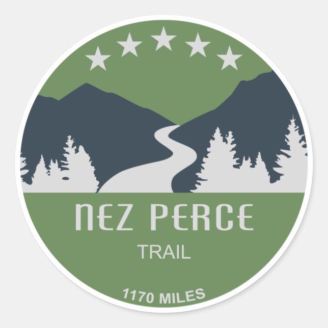 Nez Perce Trail Runder Aufkleber (Vorderseite)