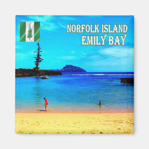 NF007NORFOLK ISLAND, Emily Bay, Ozeanien, Kühlschr Magnet