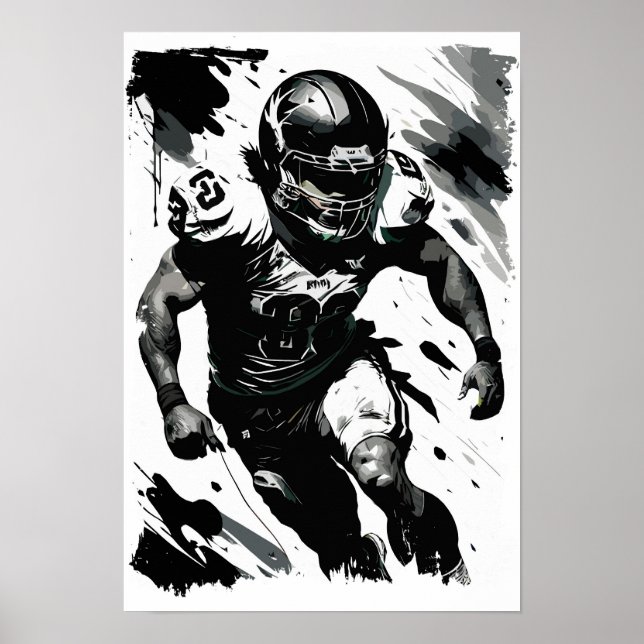 ✪ NFL ✪ Football Player Portrait ☛ Abstrakten Vect Poster (Vorne)