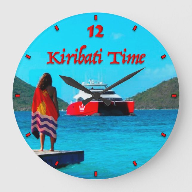 NFT Champions Kiribati Time Clock Große Wanduhr (Vorderseite)