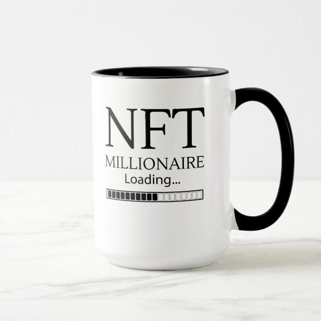 NFT Millionaire Loading bitte warten lustige Hande Tasse (Rechts)