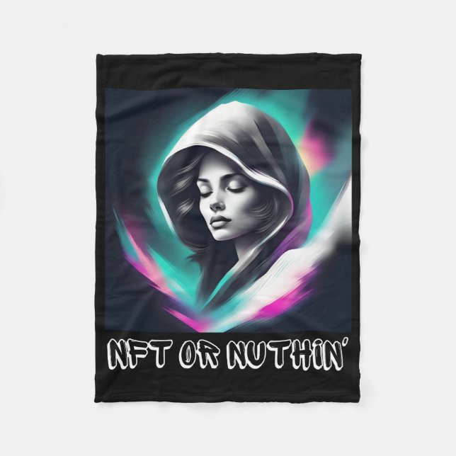 NFT oder Nothin" - Bold Web3 & Crypto Enthusiasten Fleecedecke (Vorderseite)