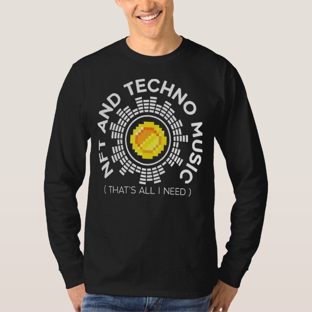Nft- und Techno-Musik-Krypto-Token T-Shirt (Vorderseite)
