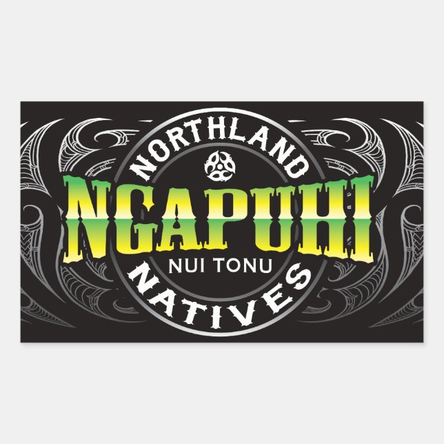 Ngapuhi Lifer Chrome Rechteckiger Aufkleber (Vorderseite)