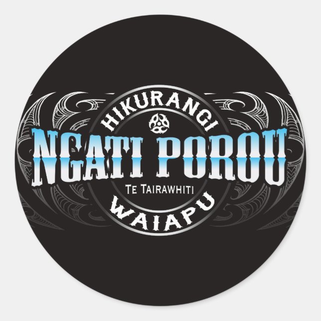 Ngati Porou Lifer Moko Chrome Runder Aufkleber (Vorderseite)