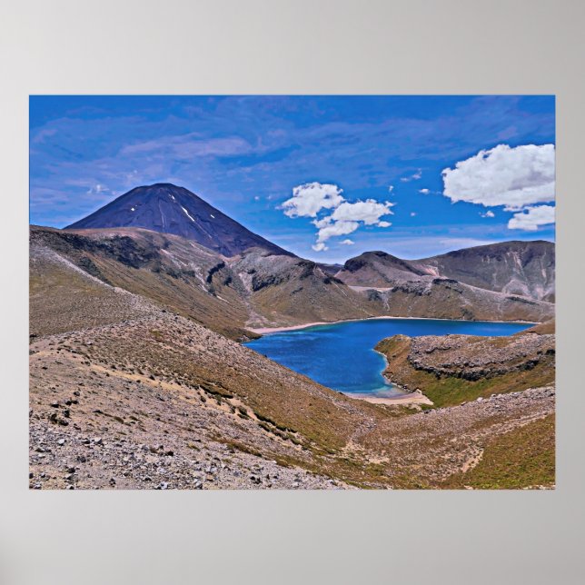 Ngauruhoe und Upper Tama Lake Poster (Vorne)