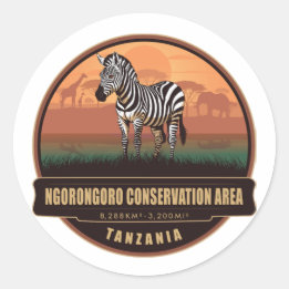 Ngorongoro Conservation Area, Tanzania Runder Aufkleber