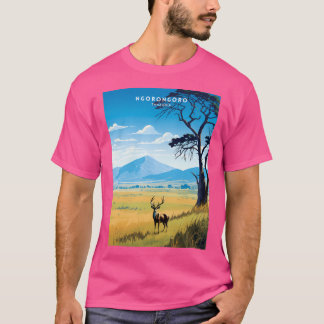 Ngorongoro Tansania Crater Wildlife Travel Poster T-Shirt