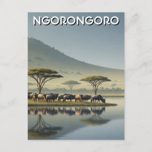 Ngorongoro Tansania Gnus Postkarte