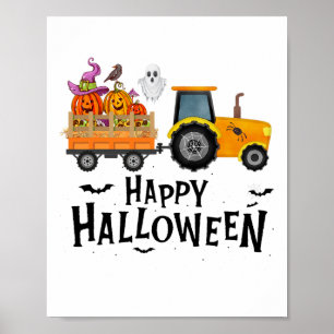 Ngxr Tractor Bauer Happy Halloween Pumpkin Fall A Poster